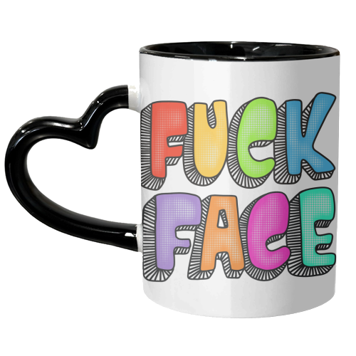 Fuck face typography - unique mug by PixieDrew