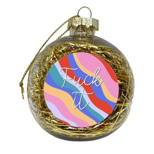 Fuck it swirl print - xmas bauble by The Girl Next Draw