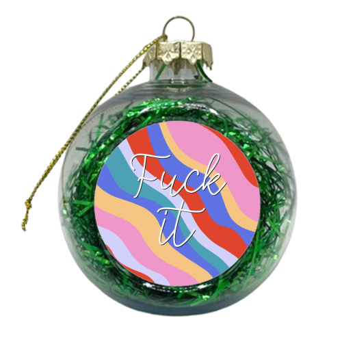 Fuck it swirl print - xmas bauble by The Girl Next Draw