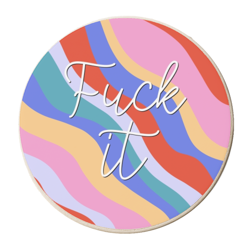 Fuck it swirl print - personalised beer coaster by The Girl Next Draw