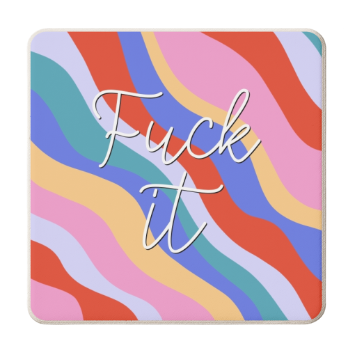 Fuck it swirl print - personalised beer coaster by The Girl Next Draw