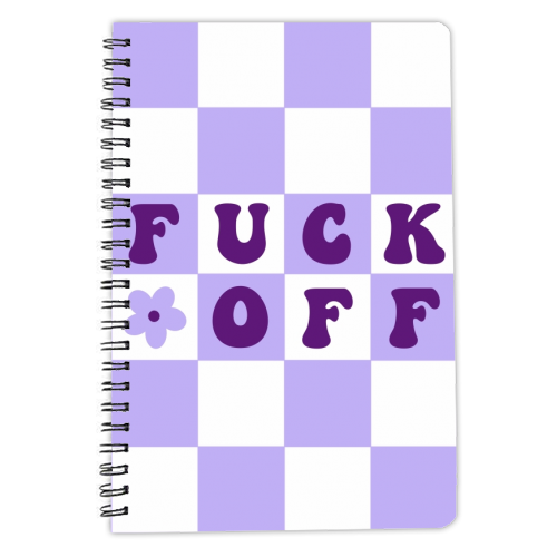Fuck off checkerboard - personalised A4, A5, A6 notebook by The Girl Next Draw