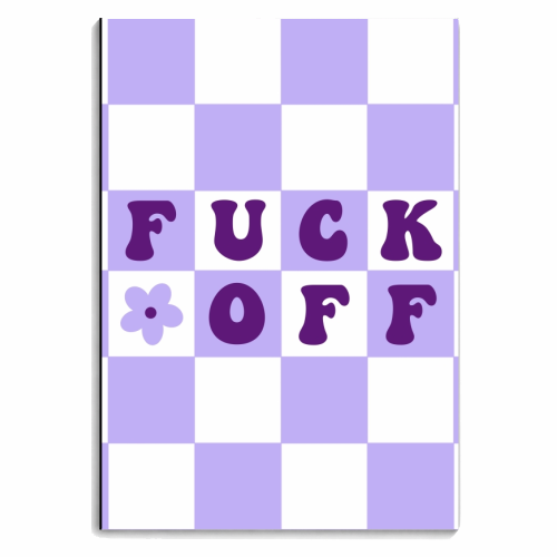 Fuck off checkerboard - personalised A4, A5, A6 notebook by The Girl Next Draw