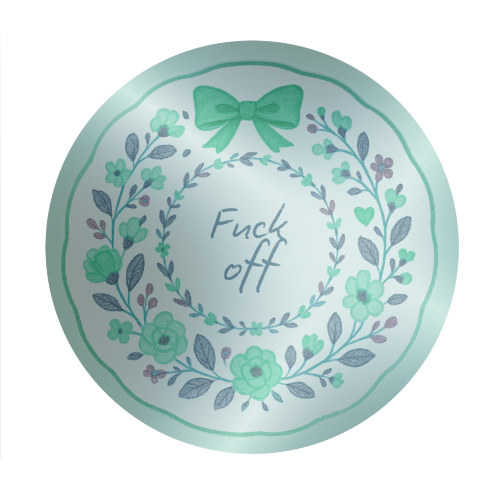 Fuck off Green Floral - Circle Sticker by Ms Doodle