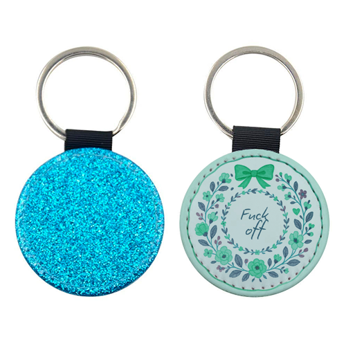 Fuck off Green Floral - keyring by Ms Doodle