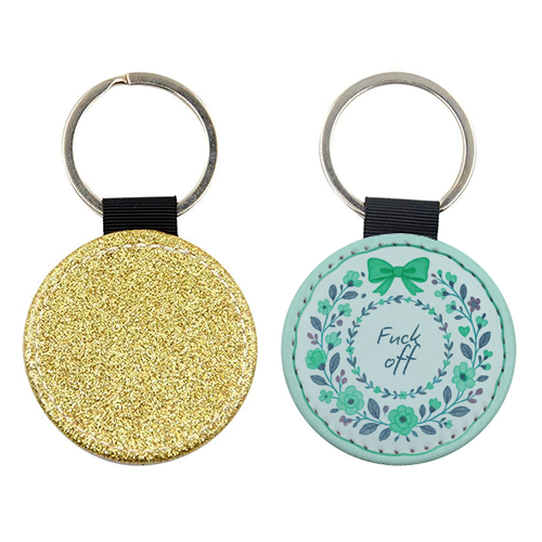 Fuck off Green Floral - keyring by Ms Doodle