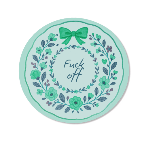 Fuck off Green Floral - Magnet by Ms Doodle