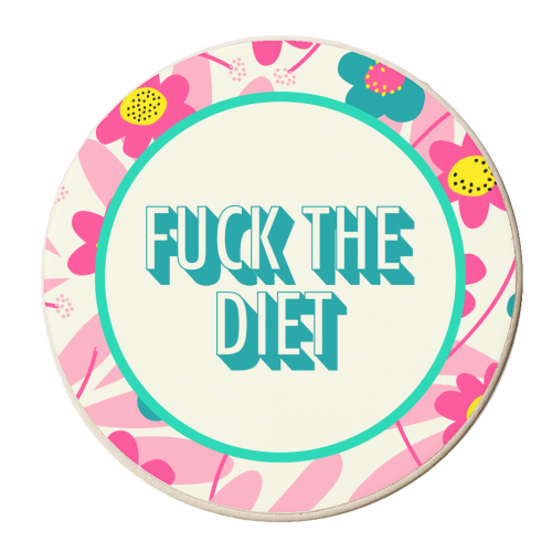 Fuck the diet funny giftware - personalised beer coaster by AbiGoLucky