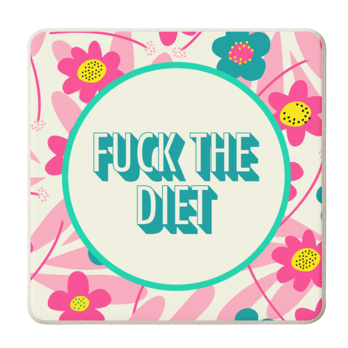 Fuck the diet funny giftware - personalised beer coaster by AbiGoLucky
