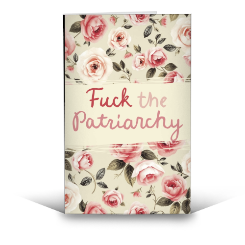 Fuck the Patriarchy vintage style gift - funny greeting card by Giddy Kipper