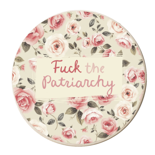 Fuck the Patriarchy vintage style gift - personalised beer coaster by Giddy Kipper