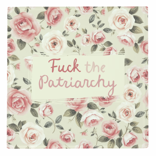 Fuck the Patriarchy vintage style gift - personalised beer coaster by Giddy Kipper