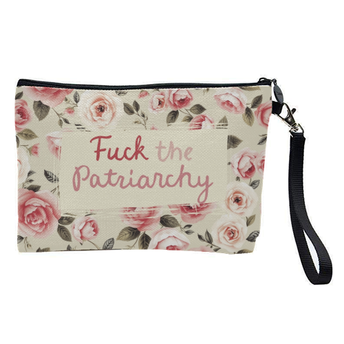 Fuck the Patriarchy vintage style gift - pretty makeup bag by Giddy Kipper
