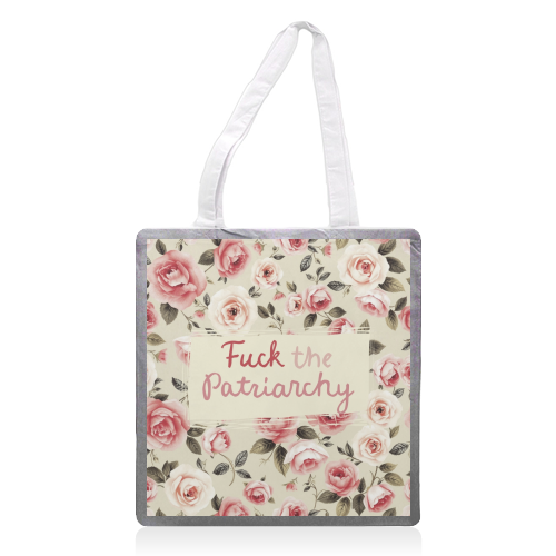 Fuck the Patriarchy vintage style gift - printed canvas tote bag by Giddy Kipper