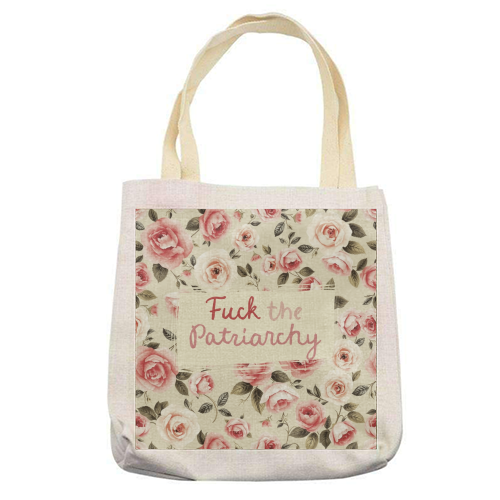 Fuck the Patriarchy vintage style gift - printed canvas tote bag by Giddy Kipper