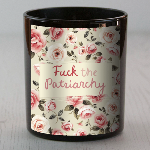 Fuck the Patriarchy vintage style gift - scented candle by Giddy Kipper