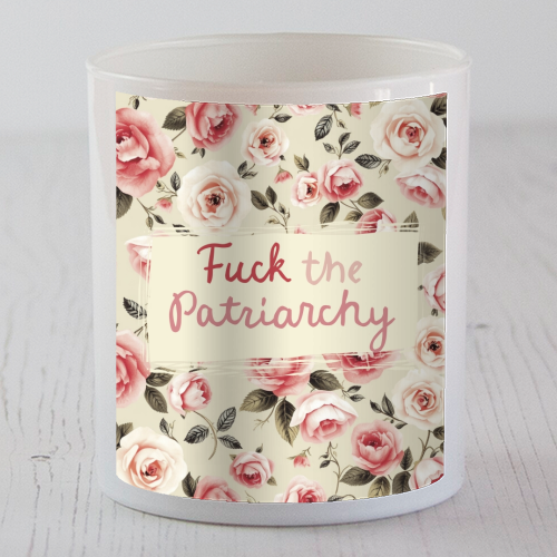 Fuck the Patriarchy vintage style gift - scented candle by Giddy Kipper