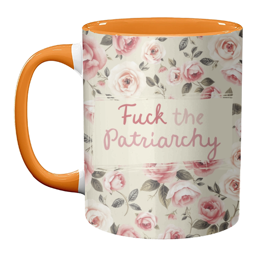 Fuck the Patriarchy vintage style gift - unique mug by Giddy Kipper