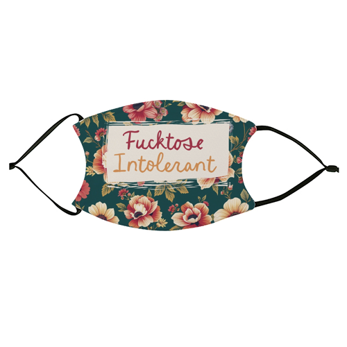 Fucktose Intolerant vintage style gift - face cover mask by Giddy Kipper