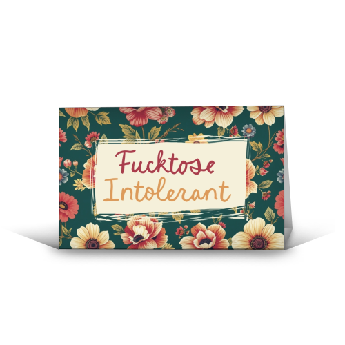 Fucktose Intolerant vintage style gift - funny greeting card by Giddy Kipper