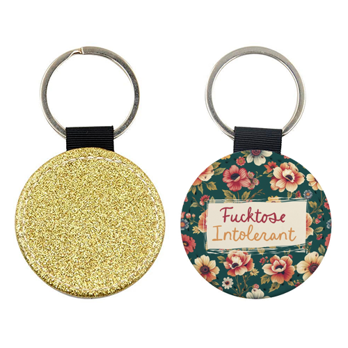 Fucktose Intolerant vintage style gift - keyring by Giddy Kipper