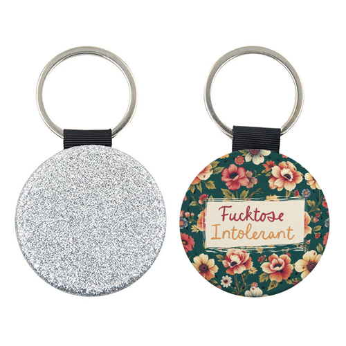 Fucktose Intolerant vintage style gift - keyring by Giddy Kipper