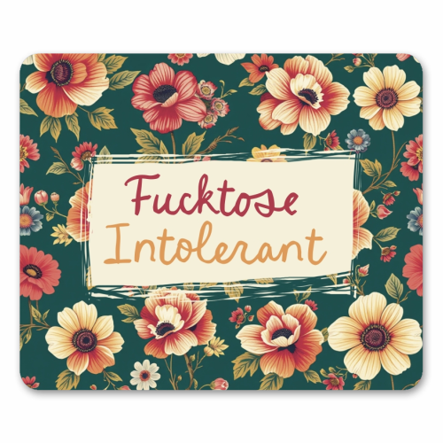 Fucktose Intolerant vintage style gift - mouse mat by Giddy Kipper