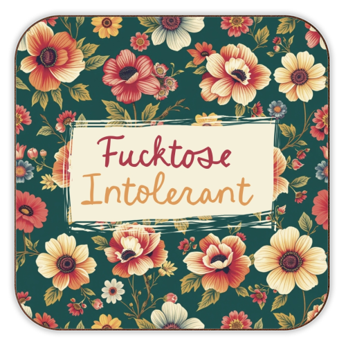 Fucktose Intolerant vintage style gift - personalised beer coaster by Giddy Kipper