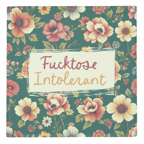 Fucktose Intolerant vintage style gift - personalised beer coaster by Giddy Kipper