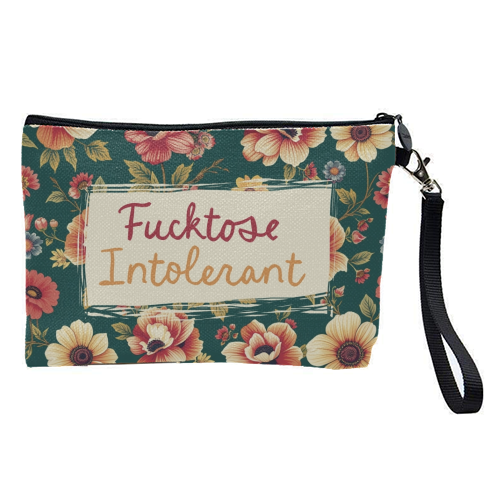 Fucktose Intolerant vintage style gift - pretty makeup bag by Giddy Kipper
