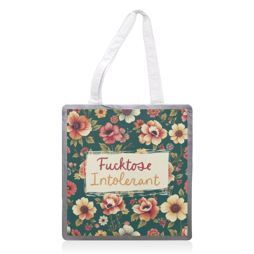 Fucktose Intolerant vintage style gift - printed canvas tote bag by Giddy Kipper
