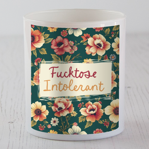 Fucktose Intolerant vintage style gift - scented candle by Giddy Kipper