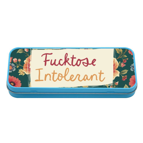 Fucktose Intolerant vintage style gift - tin pencil case by Giddy Kipper
