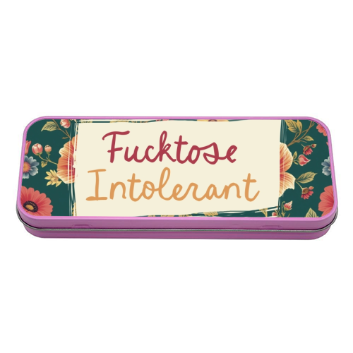 Fucktose Intolerant vintage style gift - tin pencil case by Giddy Kipper