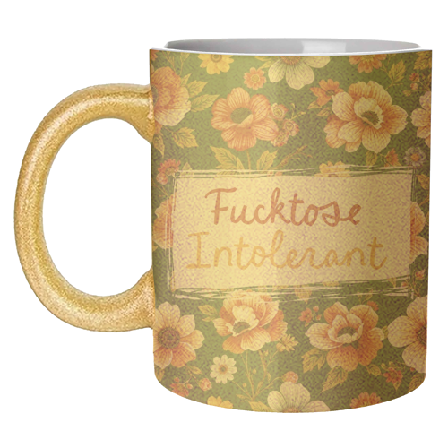 Fucktose Intolerant vintage style gift - unique mug by Giddy Kipper