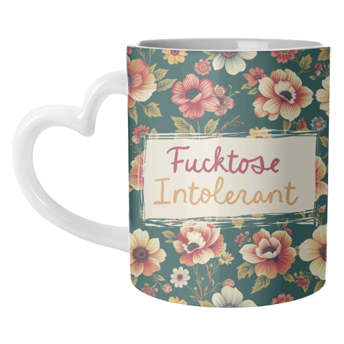 Fucktose Intolerant vintage style gift - unique mug by Giddy Kipper