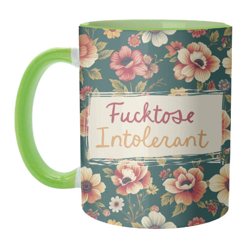 Fucktose Intolerant vintage style gift - unique mug by Giddy Kipper