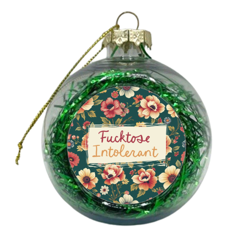 Fucktose Intolerant vintage style gift - xmas bauble by Giddy Kipper