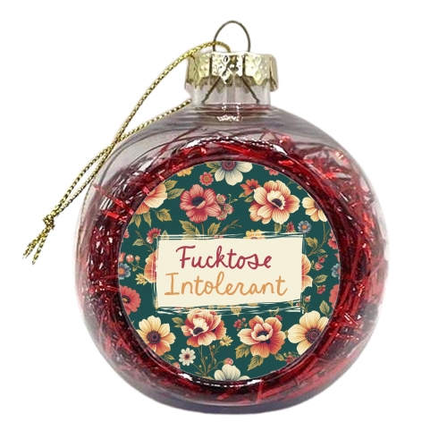 Fucktose Intolerant vintage style gift - xmas bauble by Giddy Kipper