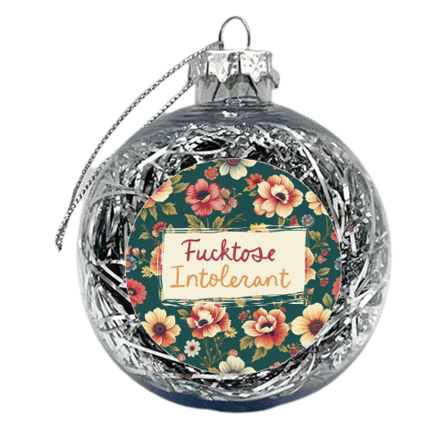 Fucktose Intolerant vintage style gift - xmas bauble by Giddy Kipper