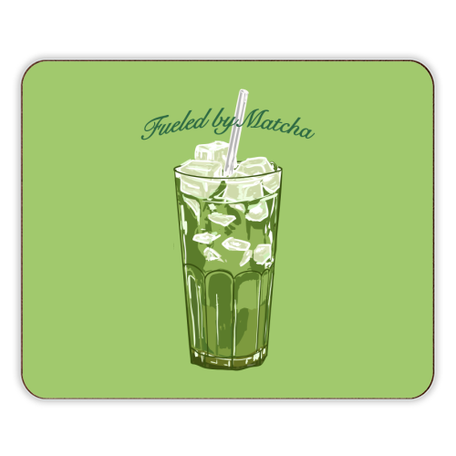 Fueled by Matcha – Vintage Green Tea Illustration - designer placemat by EZbie