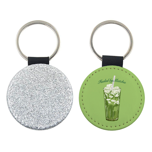 Fueled by Matcha – Vintage Green Tea Illustration - keyring by EZbie