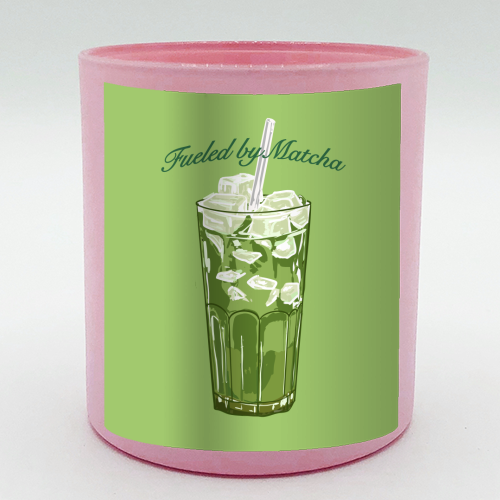 Fueled by Matcha – Vintage Green Tea Illustration - scented candle by EZbie