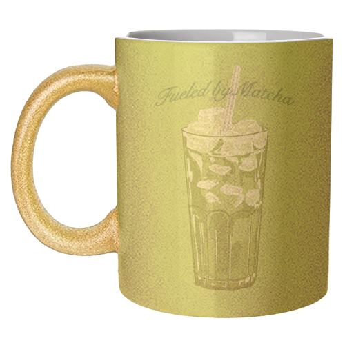 Fueled by Matcha – Vintage Green Tea Illustration - unique mug by EZbie