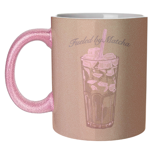 Fueled by Matcha – Vintage Green Tea Illustration - unique mug by EZbie