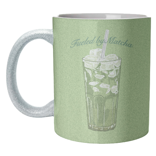 Fueled by Matcha – Vintage Green Tea Illustration - unique mug by EZbie