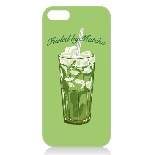 Fueled by Matcha – Vintage Green Tea Illustration - unique phone case by EZbie