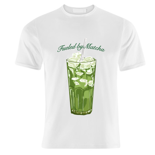 Fueled by Matcha – Vintage Green Tea Illustration - unique t shirt by EZbie