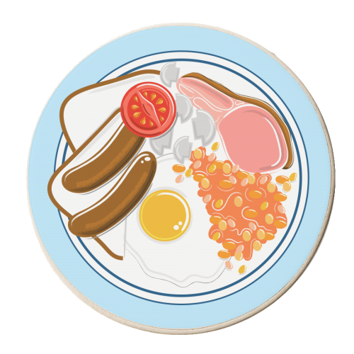 Full English Breakfast - personalised beer coaster by Adam Regester