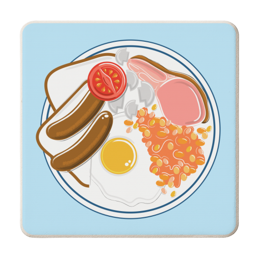 Full English Breakfast - personalised beer coaster by Adam Regester
